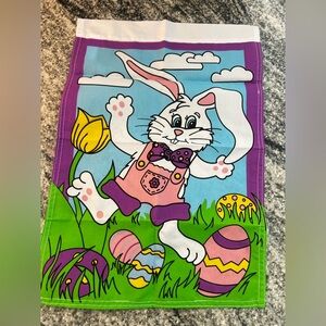 Colorful Easter Bunny Garden Flag
